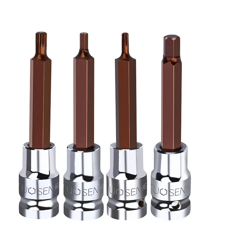 100mm Extra Long 12-Point Bit Socket – 1/2" Drive Pneumatic Hex Shank Impact Socket, S2 Steel Power Tool Adapter for Impact Wrench